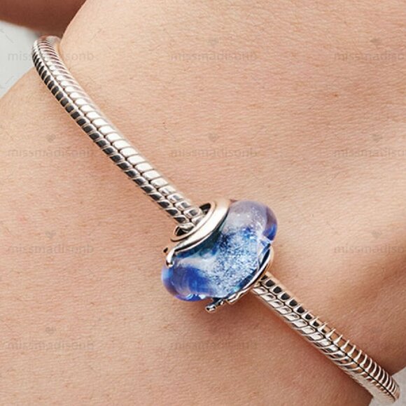 Pandora Wavy Blue Murano Glass Charm - Picture 4 of 6